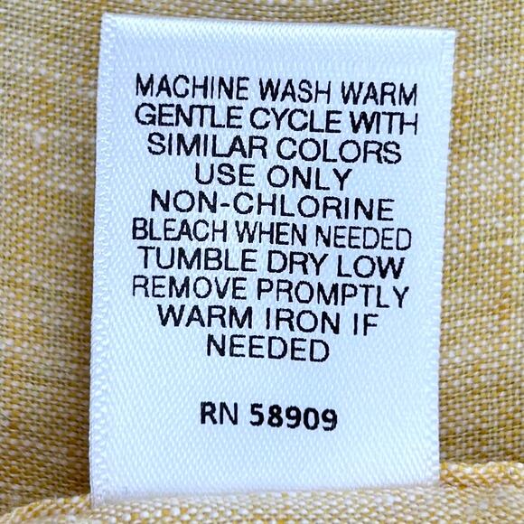 Baird McNutt 100% Linen Yellow Woven Murano Short Sleeve Button-Up Shirt - Picture 8 of 8